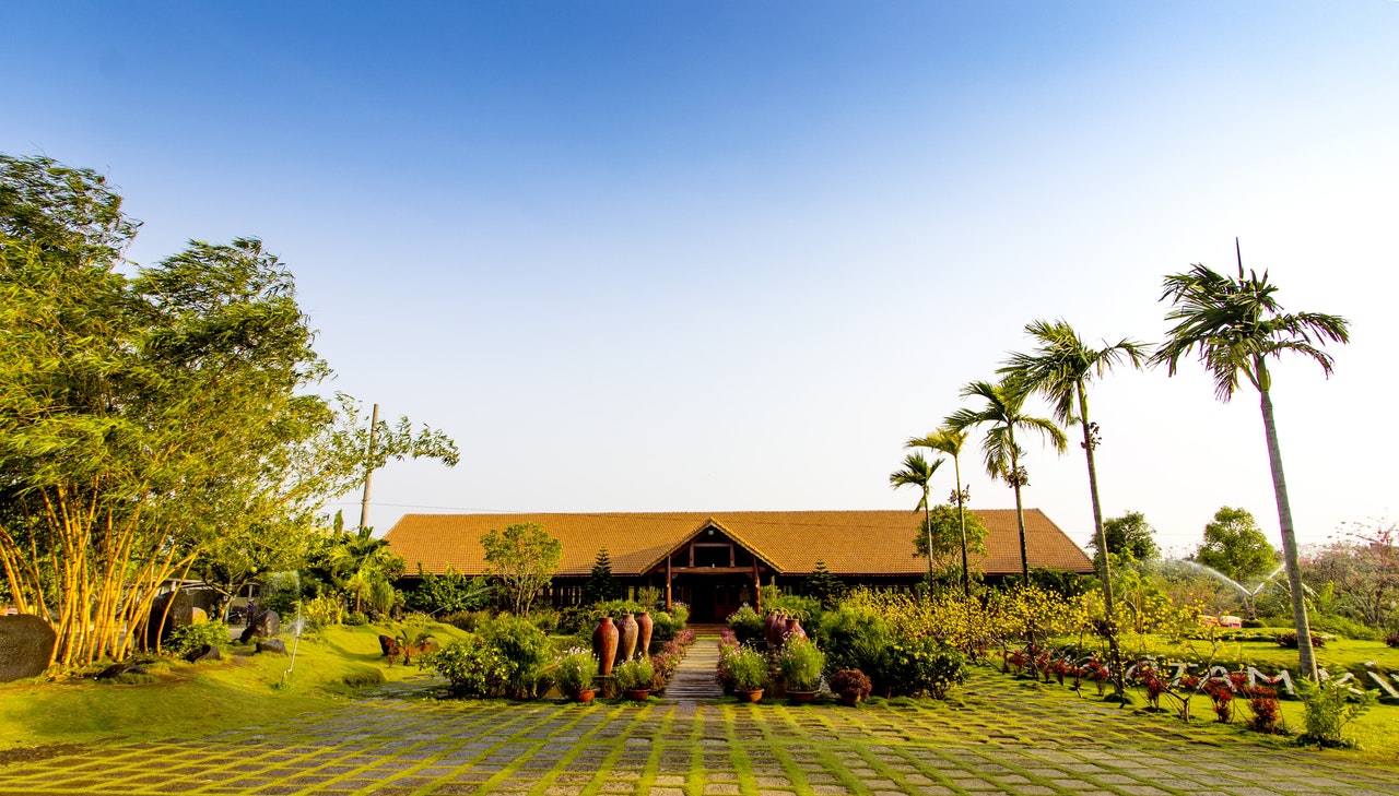 a house with large garden